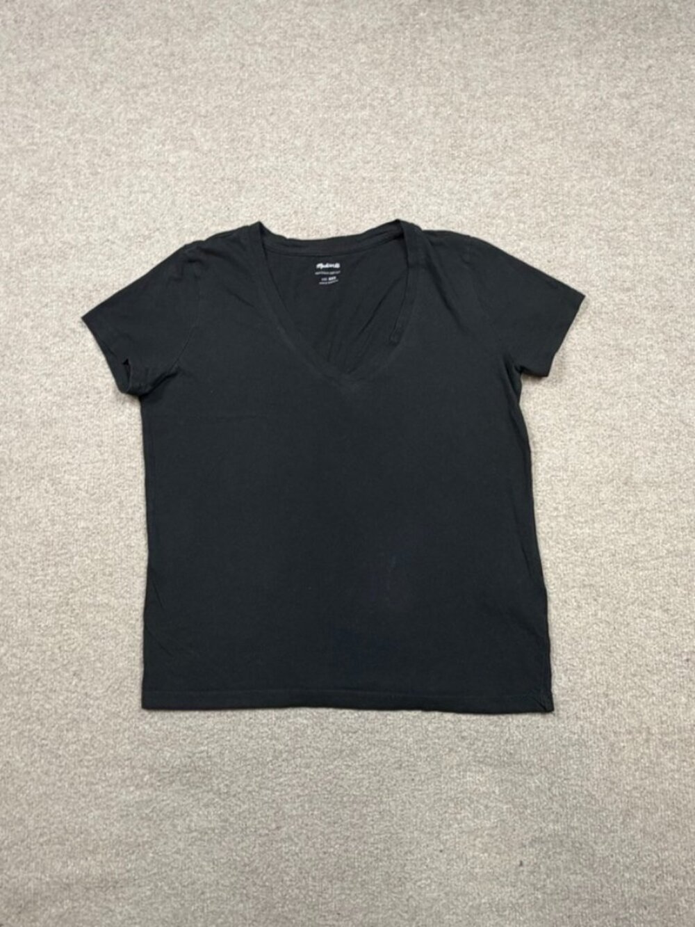 Madewell T Shirt Women's Size XXS Black V Neck Short Sleeve Casual